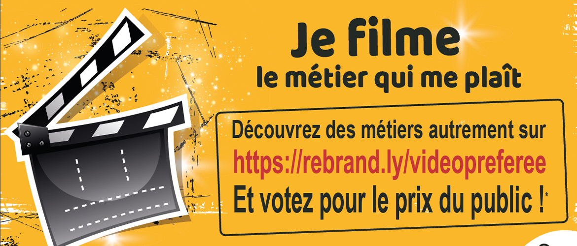 Je filme le métier qui me plaît - Découvrez des métiers autrement sur https://rebrand.ly/videopreferee et votez pour le prix du public !