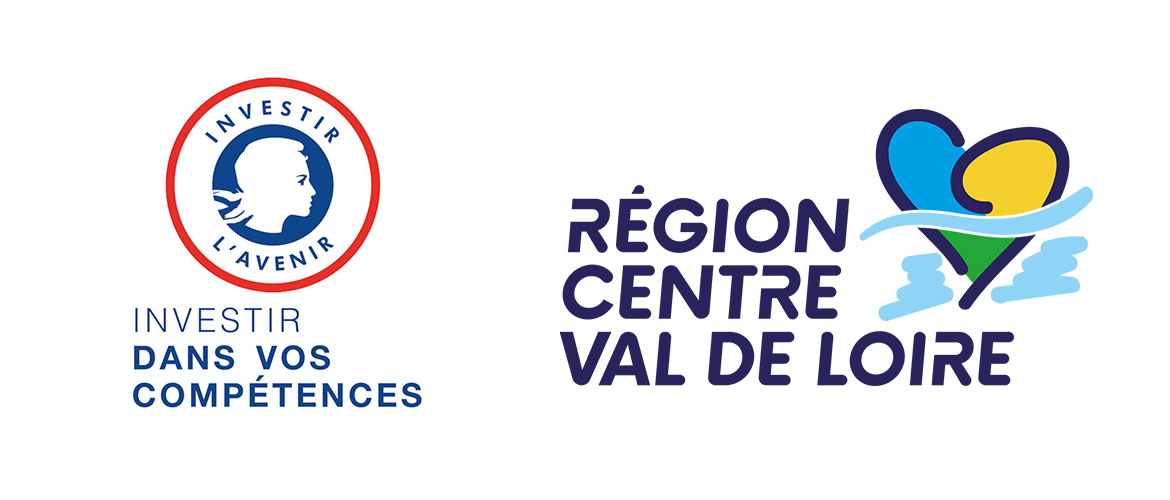 Logo "Investir dans vos compétences" et Région Centre-Val de Loire