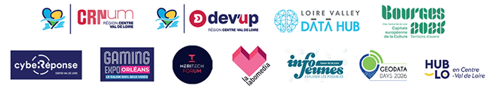 CRNum, dev'Up, Loire Valley Data Hub, Bourges 2028, CybeRéponse, Gaming Expo Orléans, Heritech Forum, La Labomedia, InfoJeunes, Geodata Days 2026, HubLo en Centre-Val de Loire