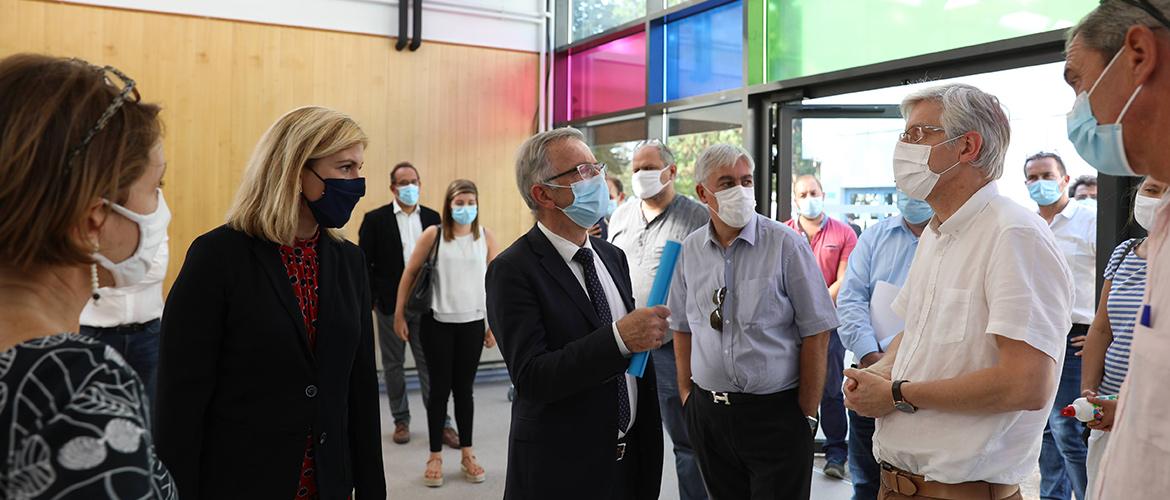 la visite de rentrée au Lycée François Rabelais à Chinon (15 septembre 2020)